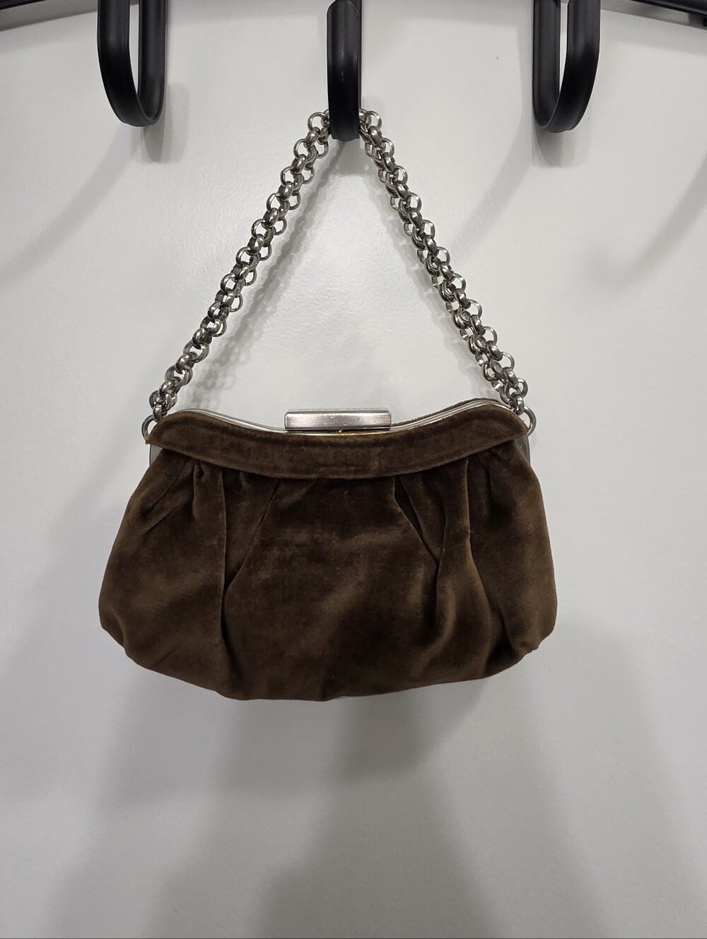 Cute Brown Suede Antonio Melani Women’s Chain-Handle Bag